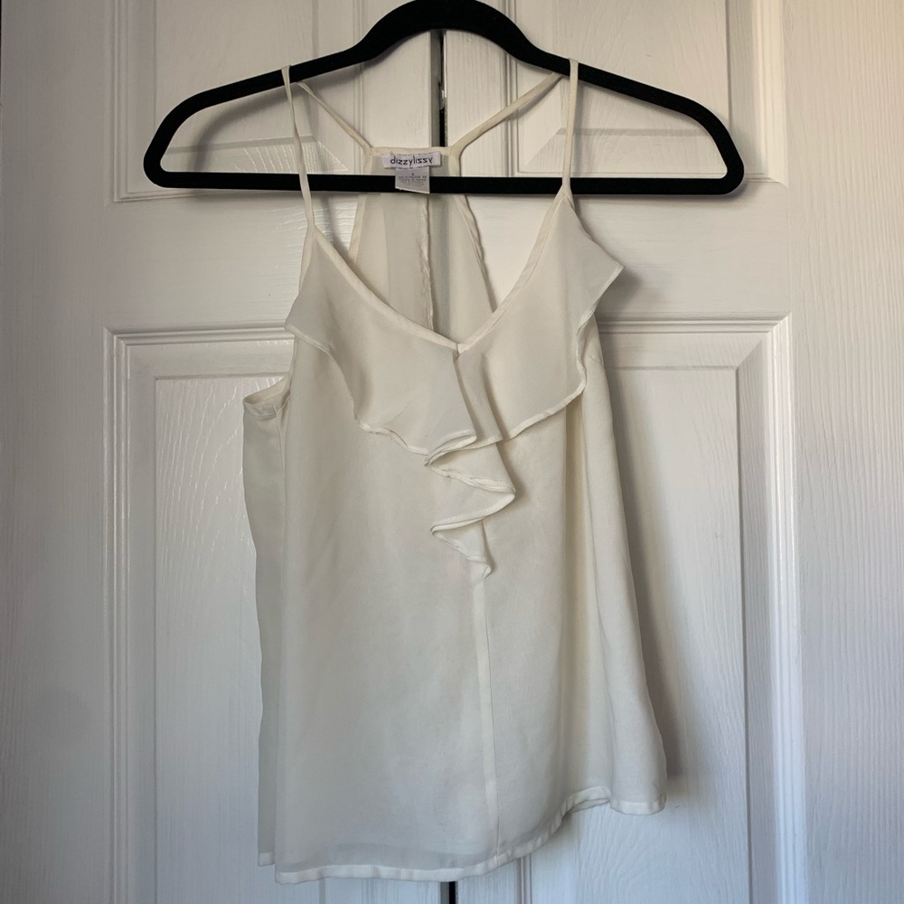 White Ruffled top